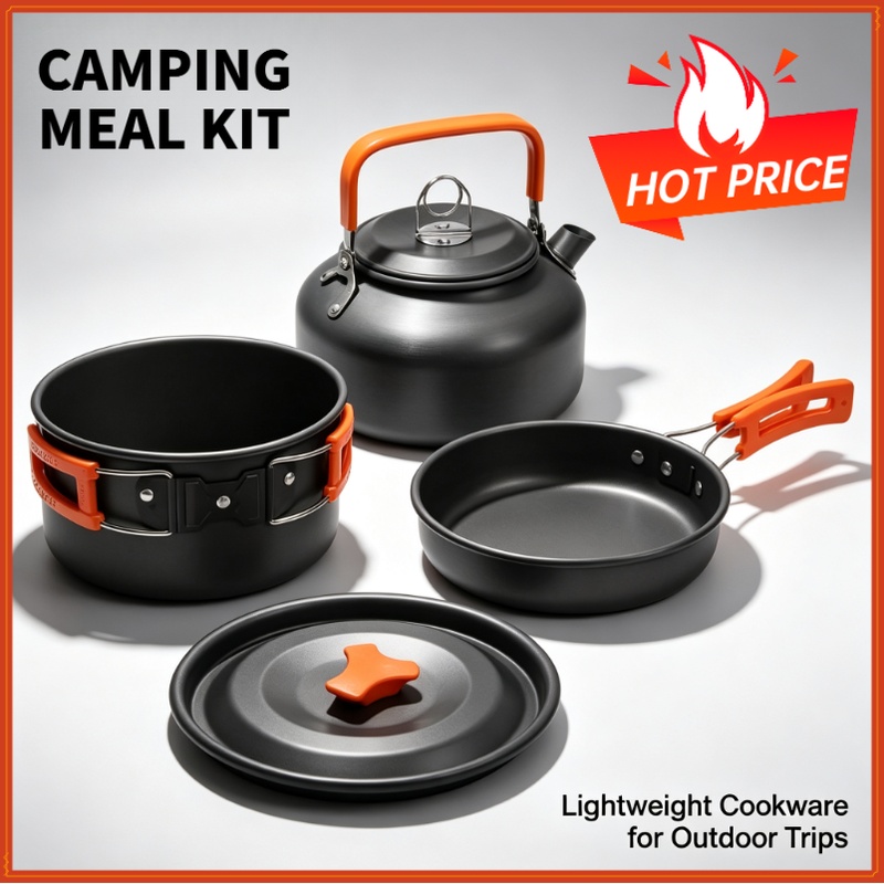 Camping Cooking Pot Set - Conjunto de utensílios de cozinha para