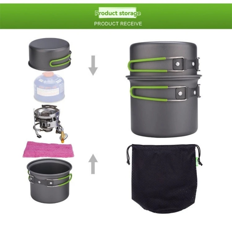 Conjunto de Utensílios de Cozi - Camping Cooking Pot Set avaliação e preço