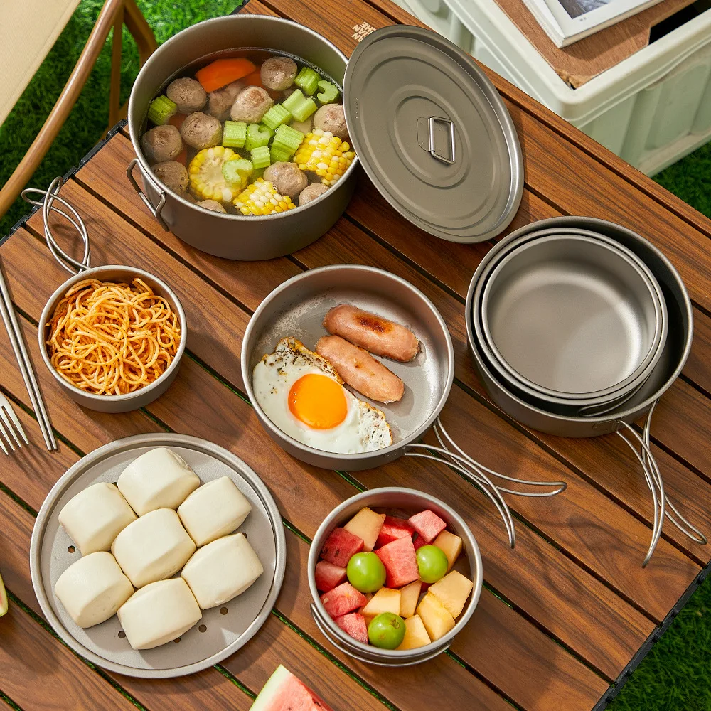 Conjunto de panela de titânio  - Camping Lightweight Cooking Pot avaliação e preço