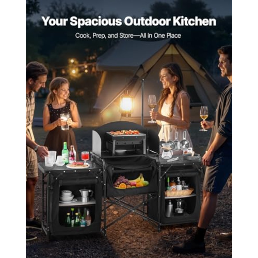 Mesa de Cozinha para Camping,  - Camping Cooking Cupboard avaliação e preço