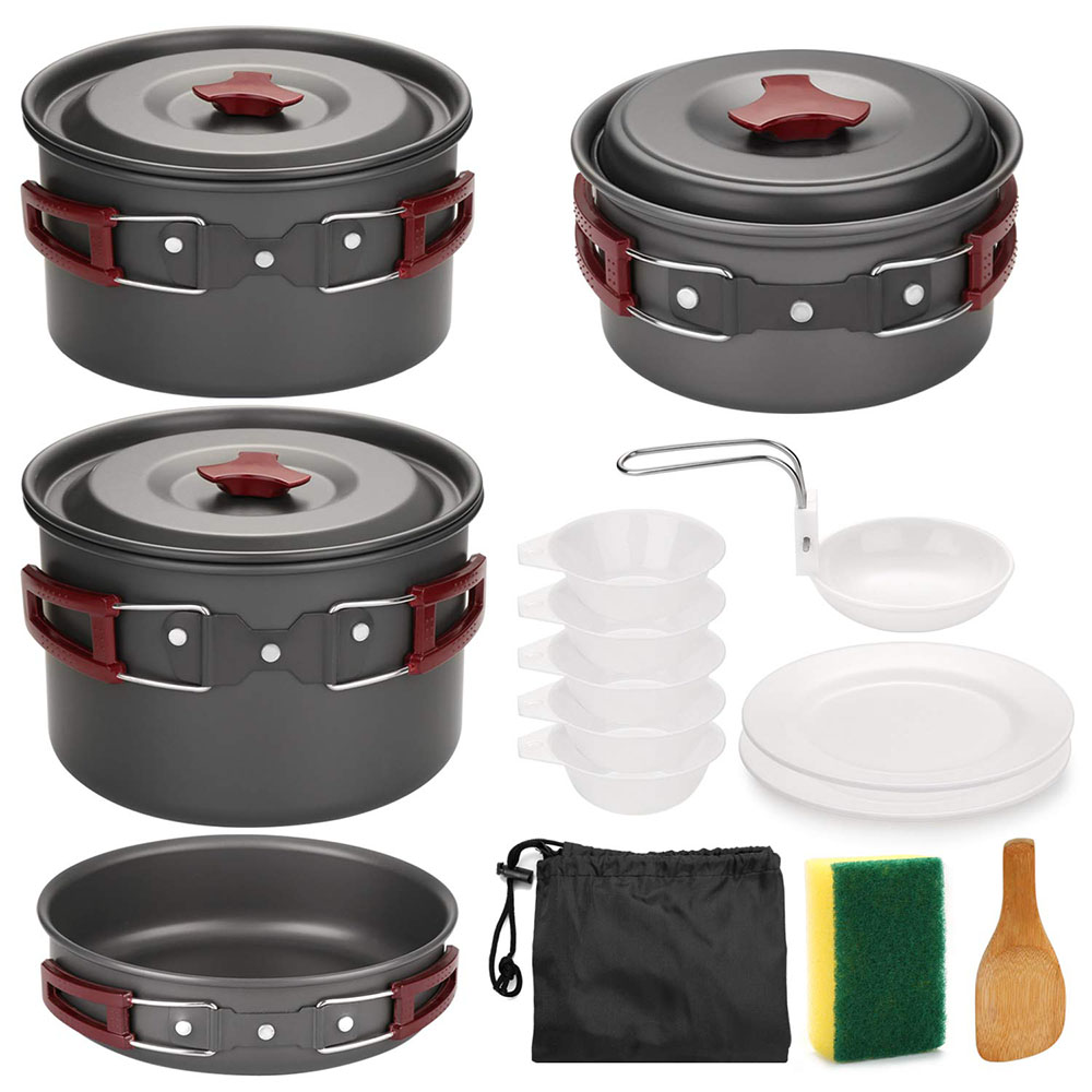 Kit de panelas para acampament - Camping Lightweight Cooking Pot avaliação e preço