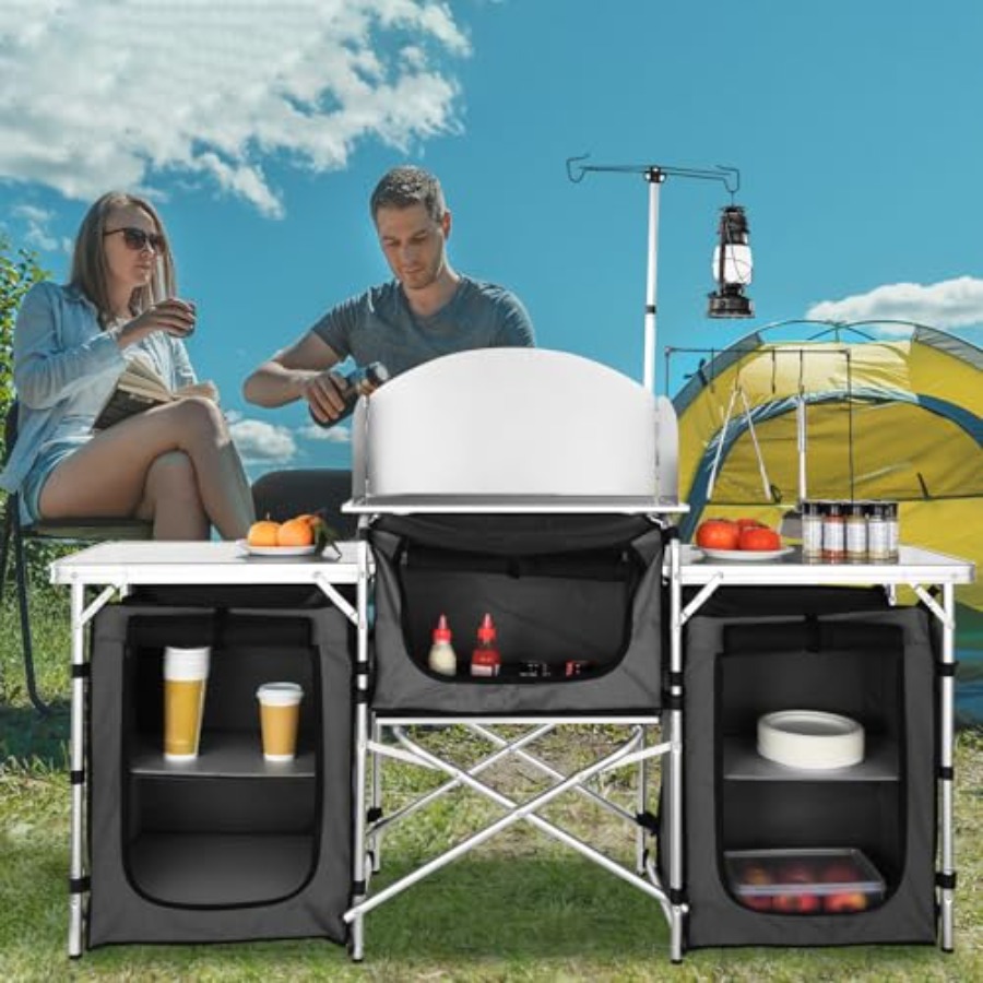 Mesa de Cozinha para Camping,  - Camping Cooking Cupboard avaliação e preço